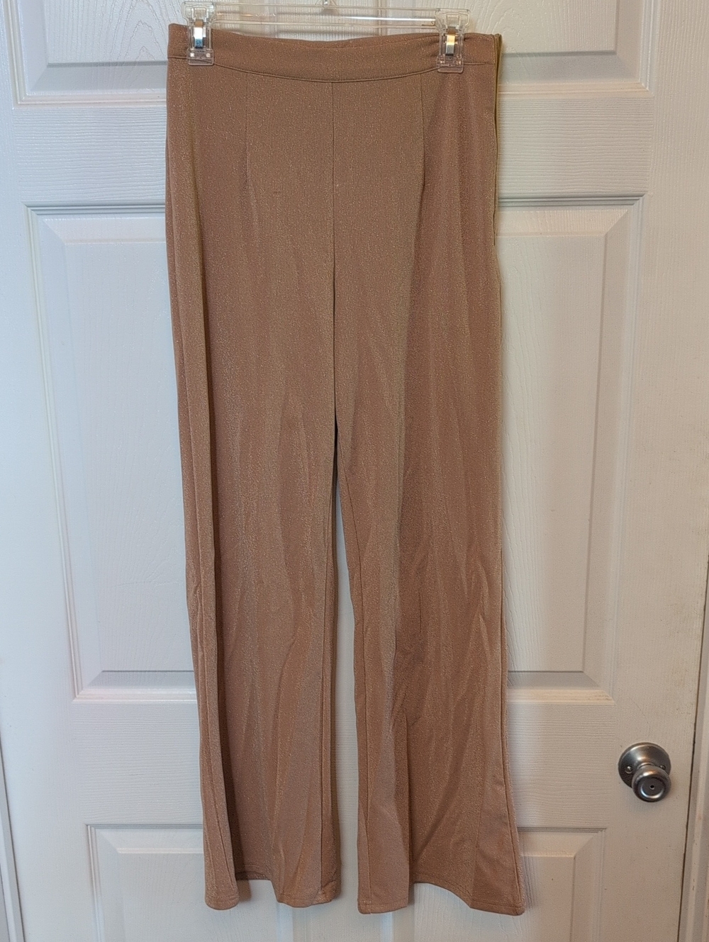 Cider Metallic Taupe Wide-Leg Pants